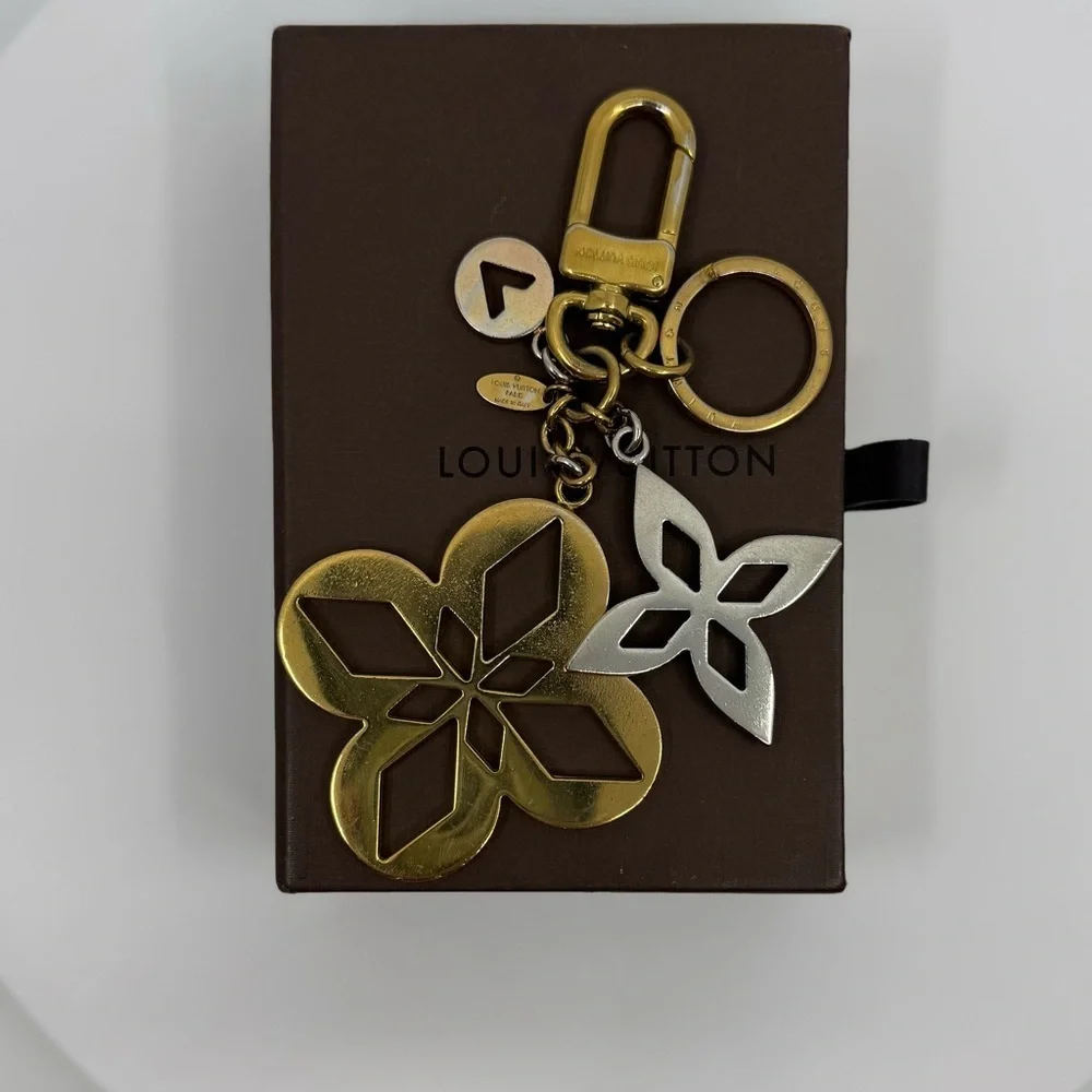 Louis Vuitton Two-Tone LV Malletage Blossom Bag Charm Keyring
